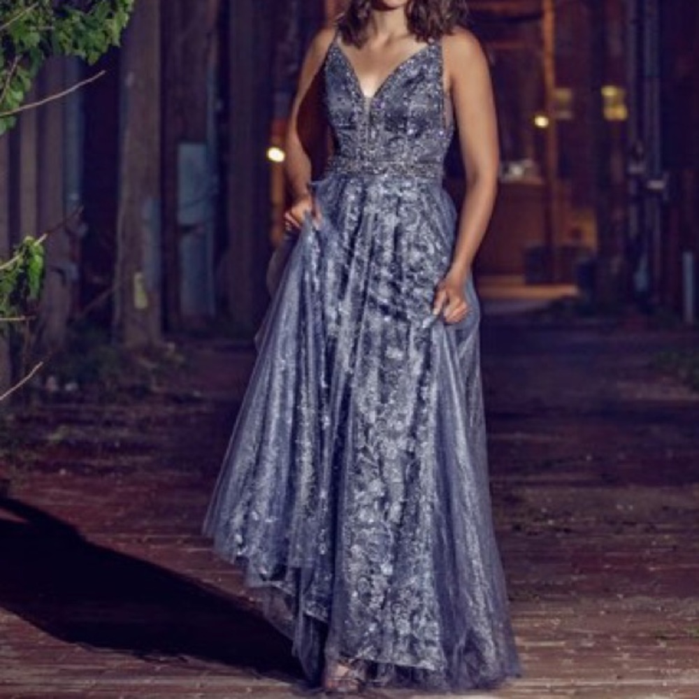 A Blue Gray Prom Dress!